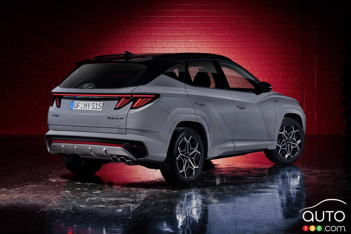 Hyundai Tucson N Line 2022 (Europe), trois quarts arrière